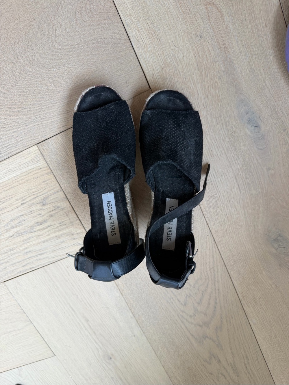 Steve Madden Black Espadrille Ankle-Strap Sandals